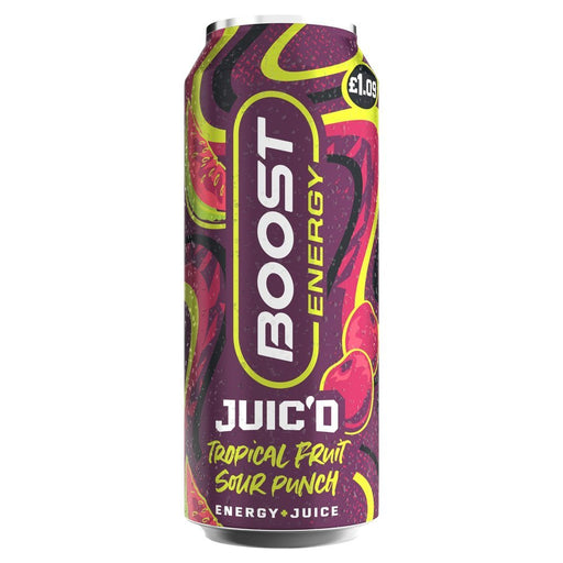 Boost Energy Juic'd Tropical Fruit Sour Punch PMP 500ml (Case of 12) - BritishGram.com