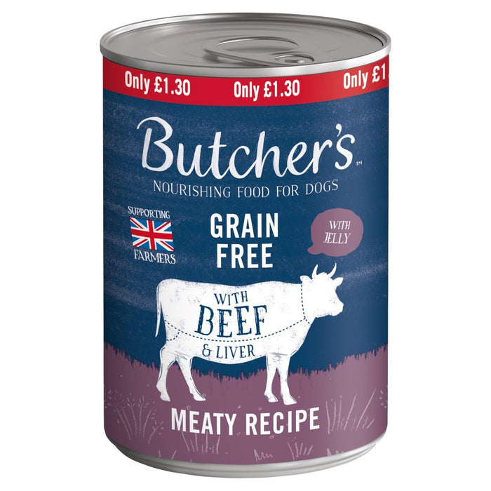 Butcher's Beef & Liver Dog Food 400g (Case of 12) - BritishGram.com