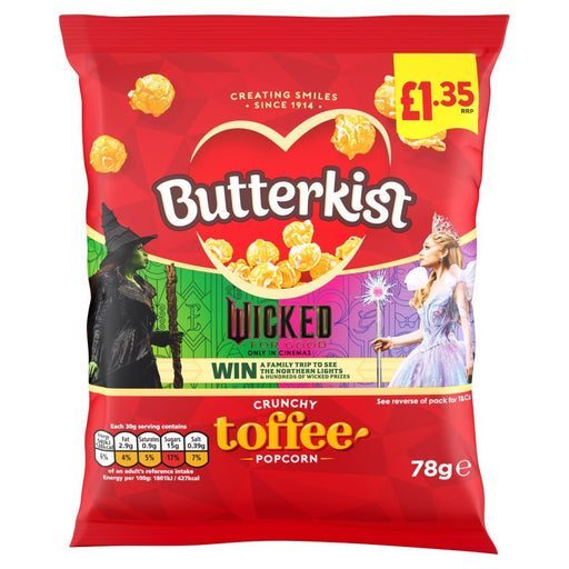 Butterkist Crunchy Toffee Popcorn PMP 78g (Case of 15) - BritishGram.com