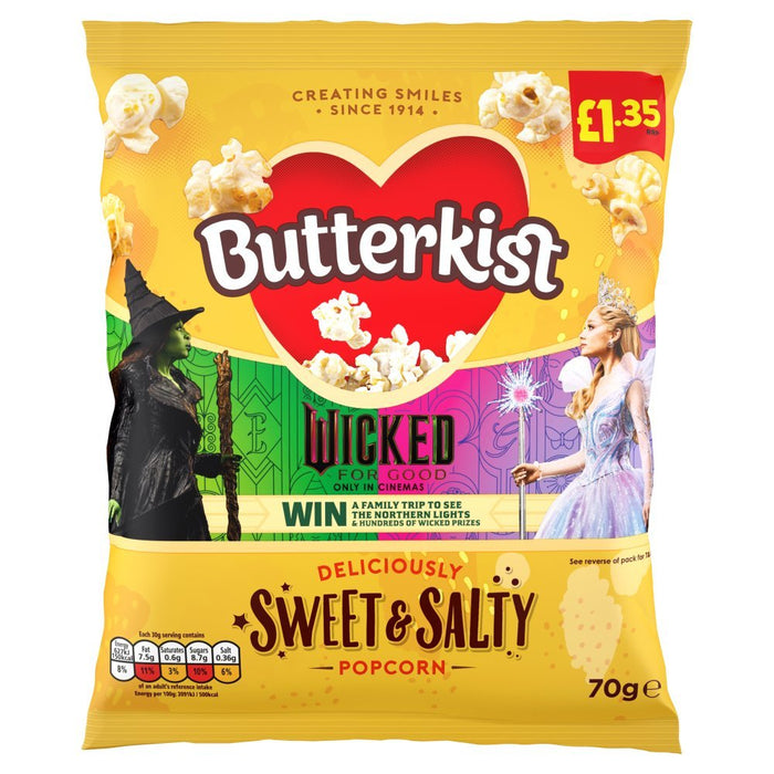 Butterkist Delicious Sweet & Salted Popcorn PMP 70g (Case of 15) - BritishGram.com