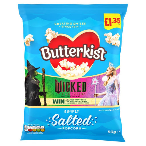Butterkist Simply Salted Popcorn PMP 50g (Case of 15) - BritishGram.com