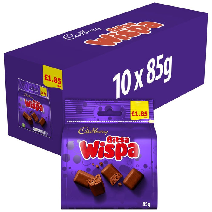 Cadbury Bitsa Wispa Chocolate Bag PMP 85g (Case of 10) - BritishGram.com