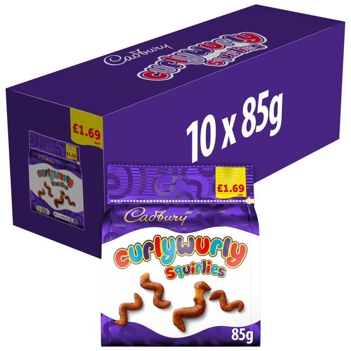 Cadbury Curlywurly Squirlies Chocolate 85g (Case of 10) - BritishGram.com