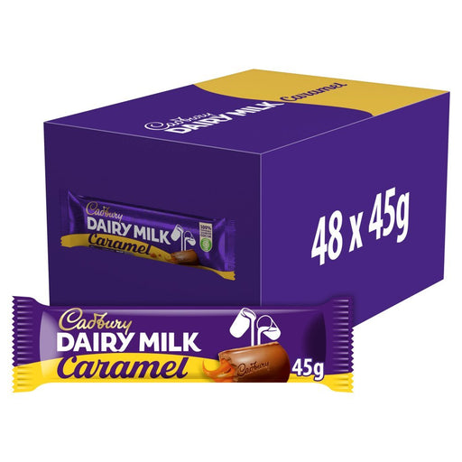 Cadbury Dairy Milk Caramel Chocolate Bar 45g (Case of 48) - BritishGram.com