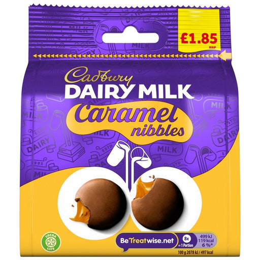 Cadbury Dairy Milk Caramel Nibbles Bag 95g (Case of 10) - BritishGram.com