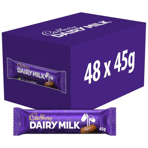 Cadbury Dairy Milk Chocolate Bar 45g (Case of 48) - BritishGram.com