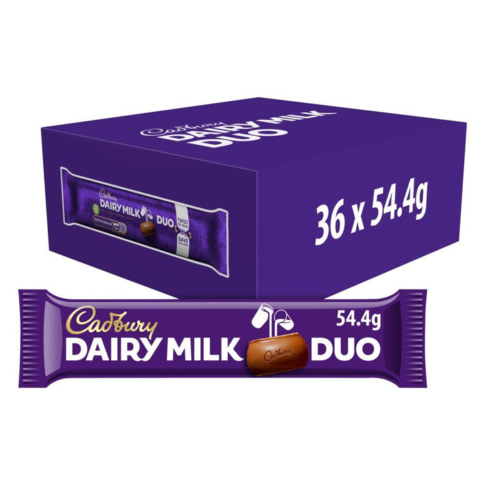 Cadbury Dairy Milk Duo Chocolate Bars 54.4g (Case of 36) - BritishGram.com