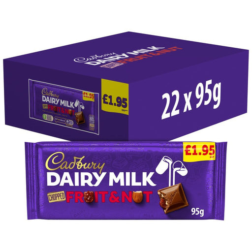 Cadbury Dairy Milk Fruit And Nut Chocolate 95g (Case of 22) - BritishGram.com
