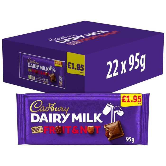 Cadbury Dairy Milk Fruit And Nut Chocolate 95g (Case of 22) - BritishGram.com