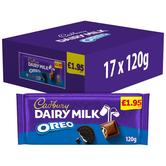 Cadbury Dairy Milk Oreo Chocolate Bar 120g (Case of 17) - BritishGram.com