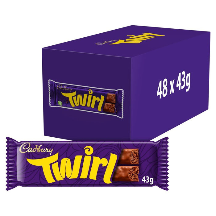 Cadbury Twirl Chocolate Bar 43g (Case of 48) - BritishGram.com