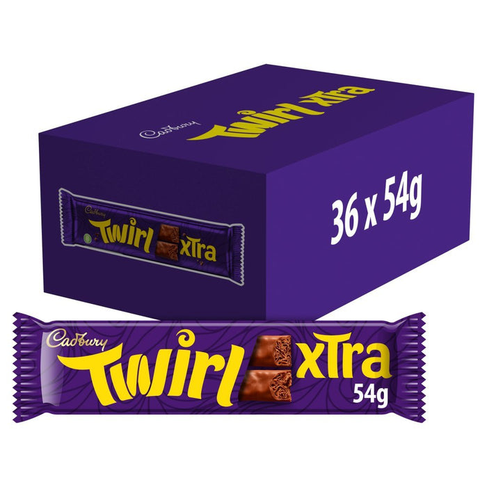 Cadbury Twirl Xtra Chocolate Bar 54g (Case of 36) - BritishGram.com