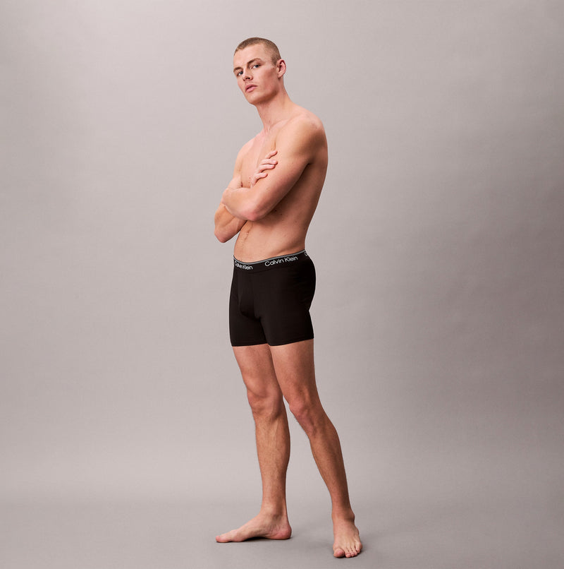 Calvin Klein BOXER BRIEF 3 Pack Mens Microfibre Stretch Black - BritishGram.com