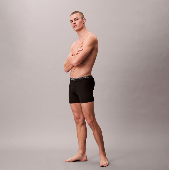 Calvin Klein BOXER BRIEF 3 Pack Mens Microfibre Stretch Black - BritishGram.com