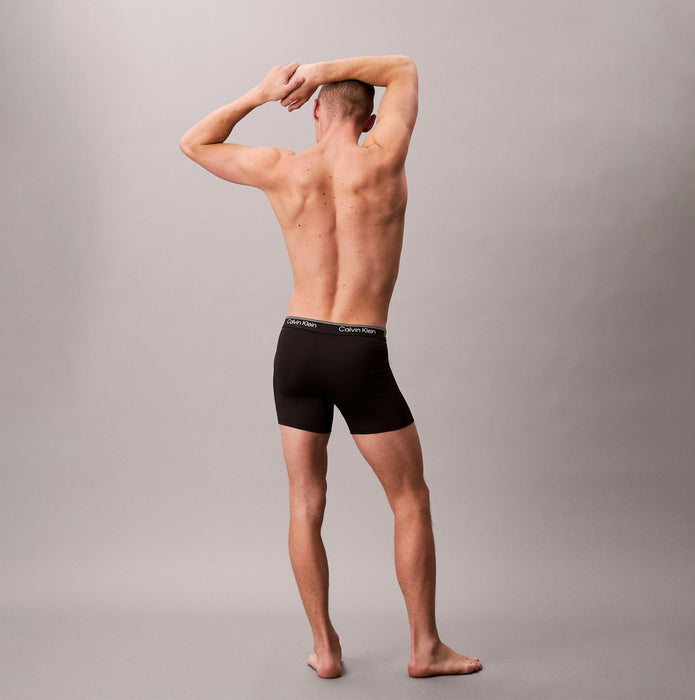 Calvin Klein BOXER BRIEF 3 Pack Mens Microfibre Stretch Black - BritishGram.com