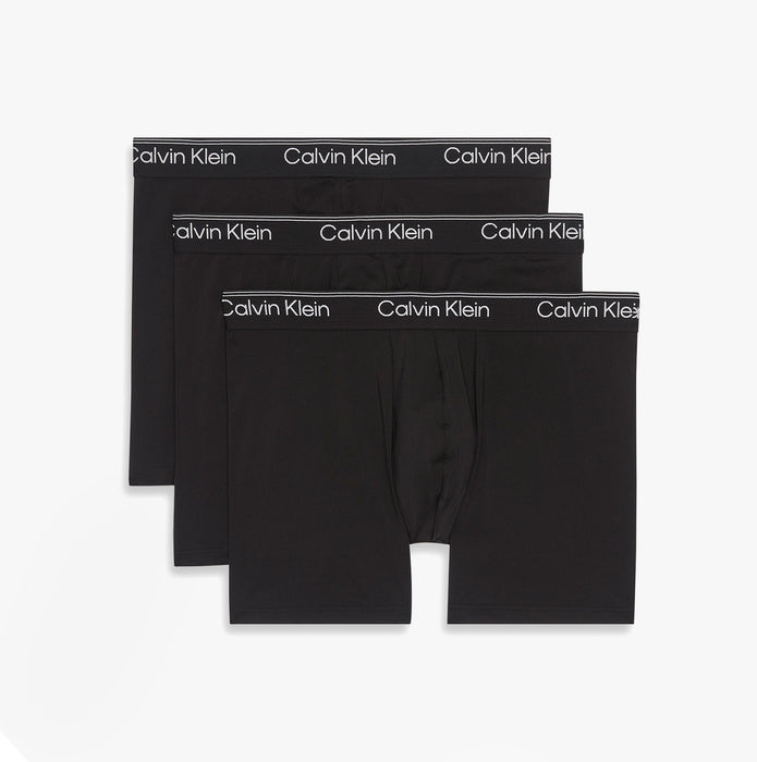 Calvin Klein BOXER BRIEF 3 Pack Mens Microfibre Stretch Black - BritishGram.com