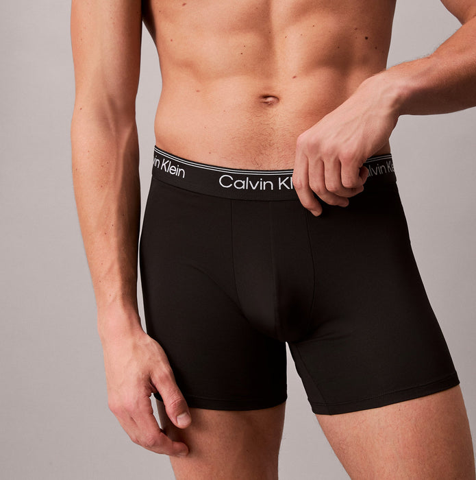 Calvin Klein BOXER BRIEF 3 Pack Mens Microfibre Stretch Black - BritishGram.com