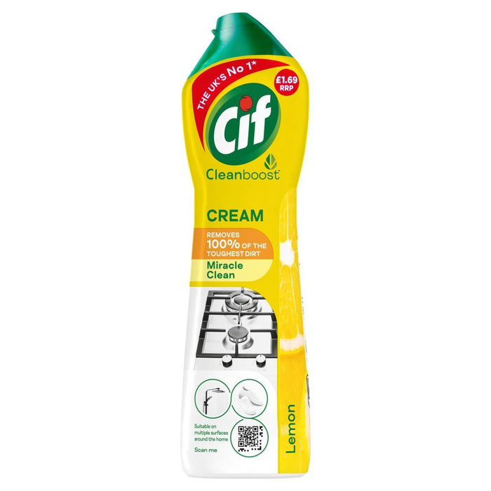 Cif Cream Cleaner Lemon 500ml (Case of 8) - BritishGram.com