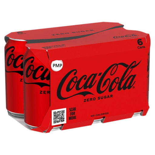 Coca - Cola Zero Sugar PMP Case of 24 x 330ml (Pack of 4) - BritishGram.com