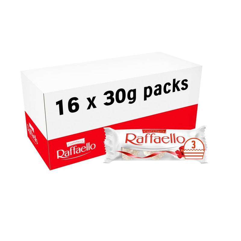 Confetteria Raffaello Pralines Treat Pack 3 Pieces (30g) (Box of 16) - BritishGram.com