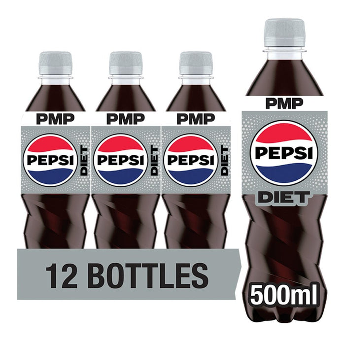 Diet Pepsi Cola PMP 500ml (Case of 12) - BritishGram.com