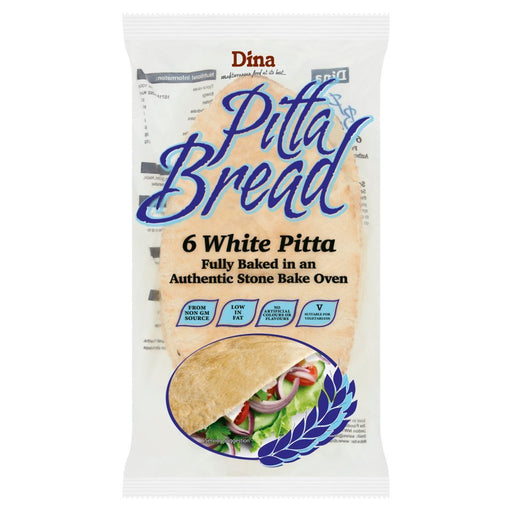 Dina Pitta Bread 6 White Pitta - BritishGram.com
