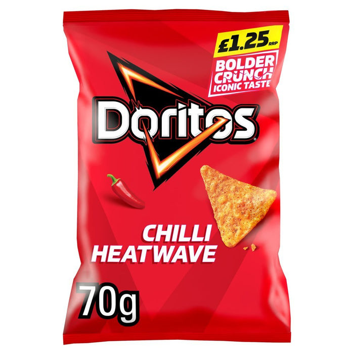 Doritos Chilli Heatwave Tortilla Chips PMP 70g (Box of 18) - BritishGram.com