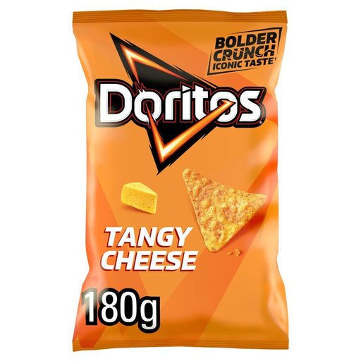 Doritos Tangy Cheese Tortilla Chips Sharing Bag Crisps 180g (Box of 12) - BritishGram.com