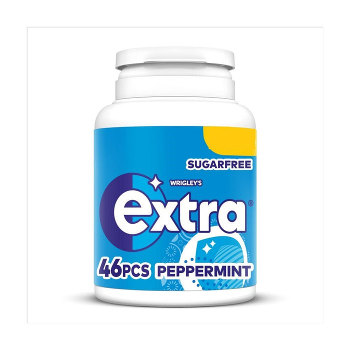 Extra Peppermint Sugarfree Chewing Gum Bottle PMP 46 Pieces (Case of 6) - BritishGram.com