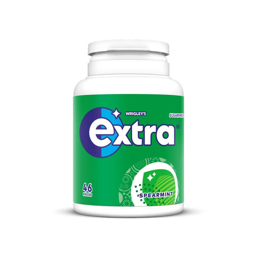 Extra Spearmint Chewing Gum Sugar Free Bottle 46 Pieces (Case of 6) - BritishGram.com