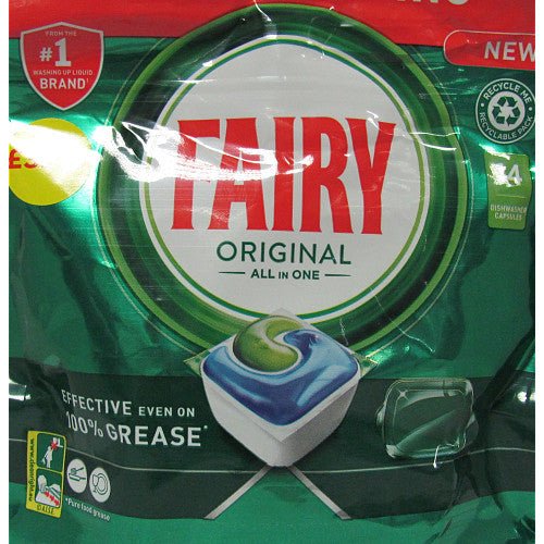 Fairy Original All In One Dishwasher Tablets 14 Capsules (Case of 6) - BritishGram.com
