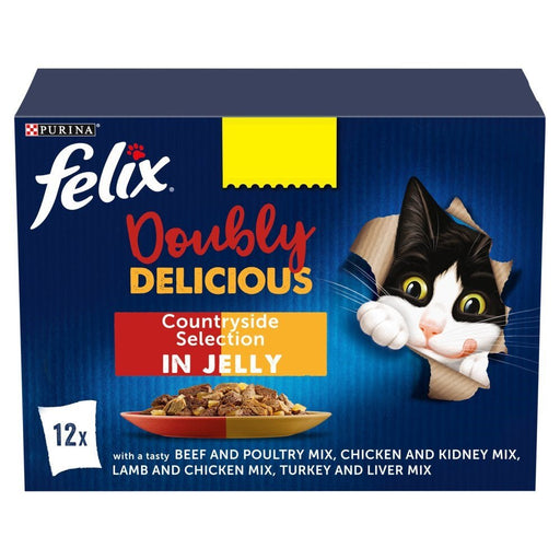 Felix Doubly Delicious Countryside Selection in Jelly PMP 12x100g (Case of 4) - BritishGram.com