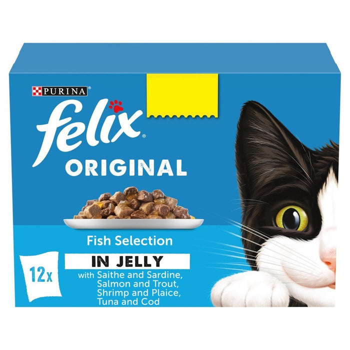 Felix Original Fish Selection in Jelly 12x100g (Case of 4) - BritishGram.com