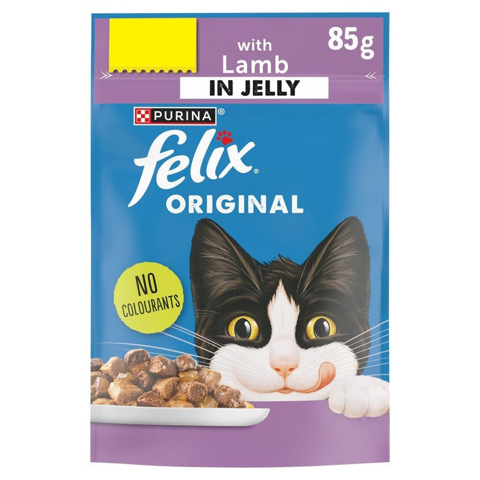 Felix Original Lamb in Jelly Cat Food PMP 85g (Box of 20) - BritishGram.com
