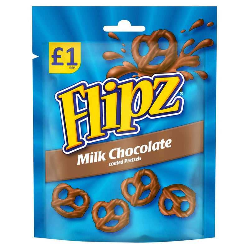 Flipz Milk Chocolate Covered Pretzels PMP 80g (Box of 6) - BritishGram.com