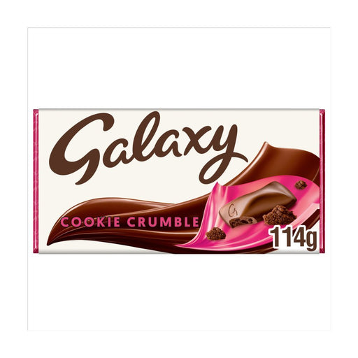 Galaxy Cookie Crumble & Milk Chocolate Block Bar PMP 114g (Box of 24) - BritishGram.com