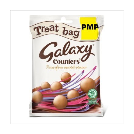 Galaxy Counters Milk Chocolate Buttons Treat Bag PMP 78g (Box of 20) - BritishGram.com