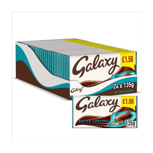Galaxy Salted Caramel & Milk Chocolate Block Bar PMP 135g (Box of 24) - BritishGram.com