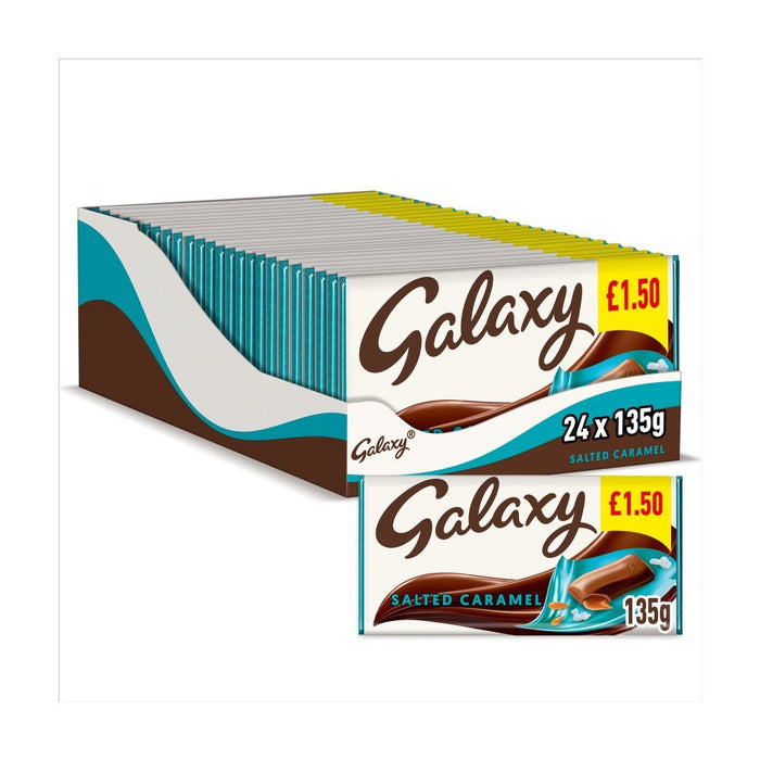 Galaxy Salted Caramel & Milk Chocolate Block Bar PMP 135g (Box of 24) - BritishGram.com