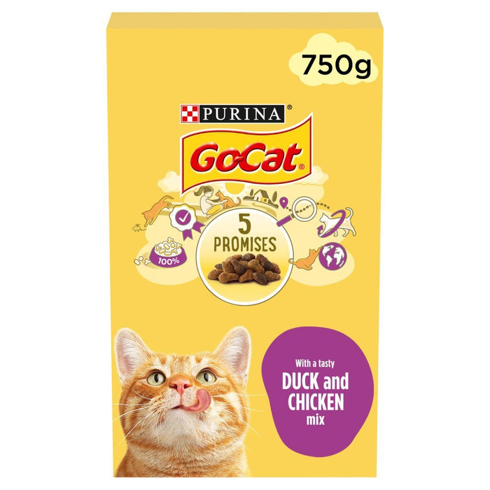 Go - Cat with a Tasty Duck and Chicken Mix 1+ Years 750g (Case of 5) - BritishGram.com