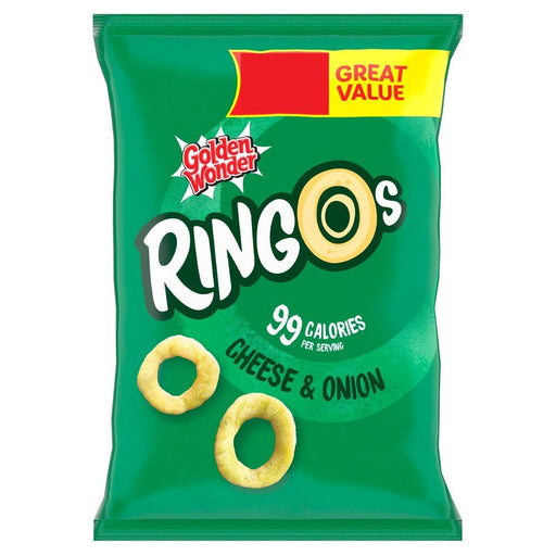 Golden Wonder Ringos Cheese & Onion PMP 40g (Box of 18) - BritishGram.com