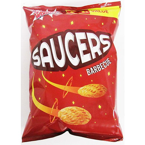 Golden Wonder Saucers Barbecue Flavour Snacks PMP 40g (Box of 18) - BritishGram.com