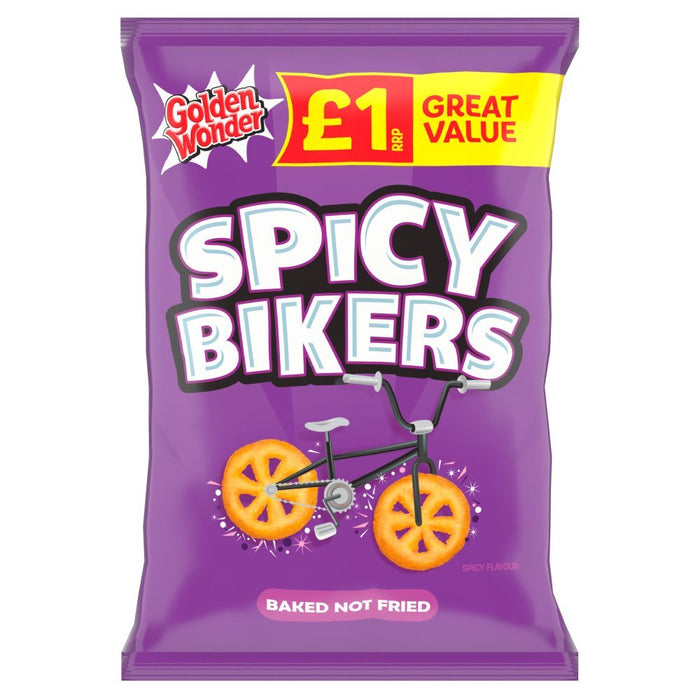 Golden Wonder Spicy Bikers Spicy Flavour Corn Snacks 50g (Box of 18) - BritishGram.com