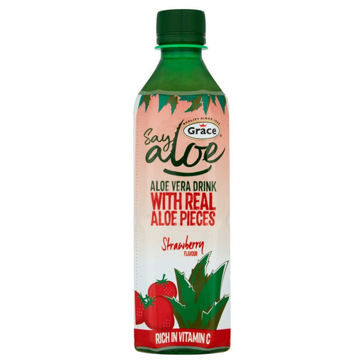 Grace Say Aloe Vera Drink Strawberry Flavour 500ml (Case of 12) - BritishGram.com