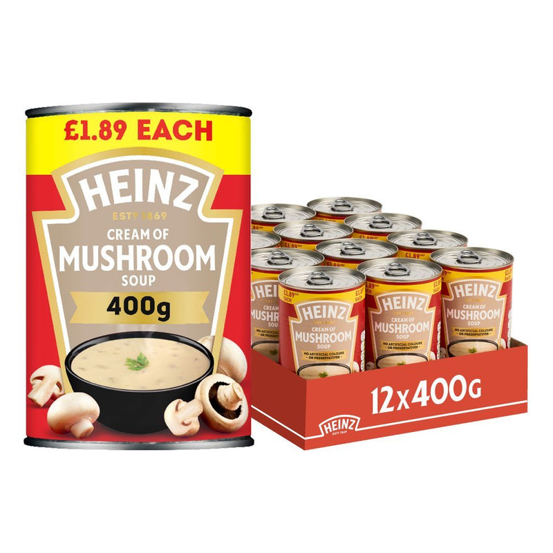 Heinz Cream of Mushroom Soup PMP 400g (Case of 12) - BritishGram.com