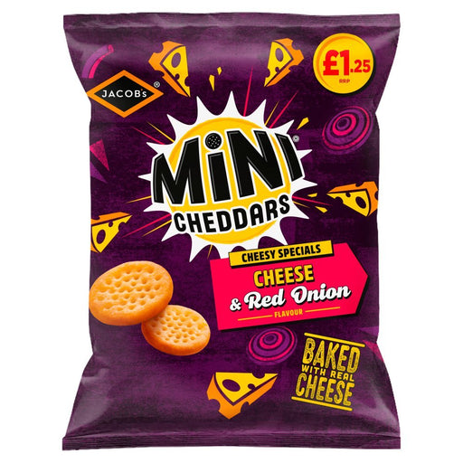 Jacob's Mini Cheddars Cheese & Red Onion 90g (Box of 15) - BritishGram.com