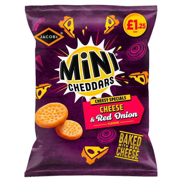 Jacob's Mini Cheddars Cheese & Red Onion 90g (Box of 15) - BritishGram.com