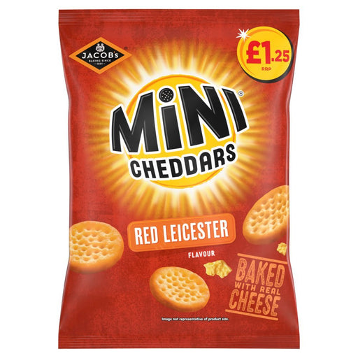 Jacob's Mini Cheddars Red Leicester Flavour PMP 90g (Box of 15) - BritishGram.com