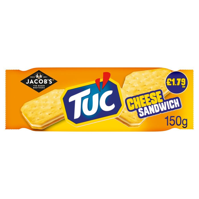 Jacob's TUC Cheese Sandwich Crackers PMP 150g (Box of 12) - BritishGram.com