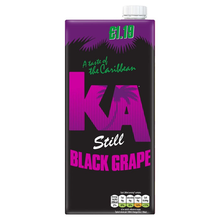 KA Still Black Grape Juice 1 Litre (Case of 12) - BritishGram.com